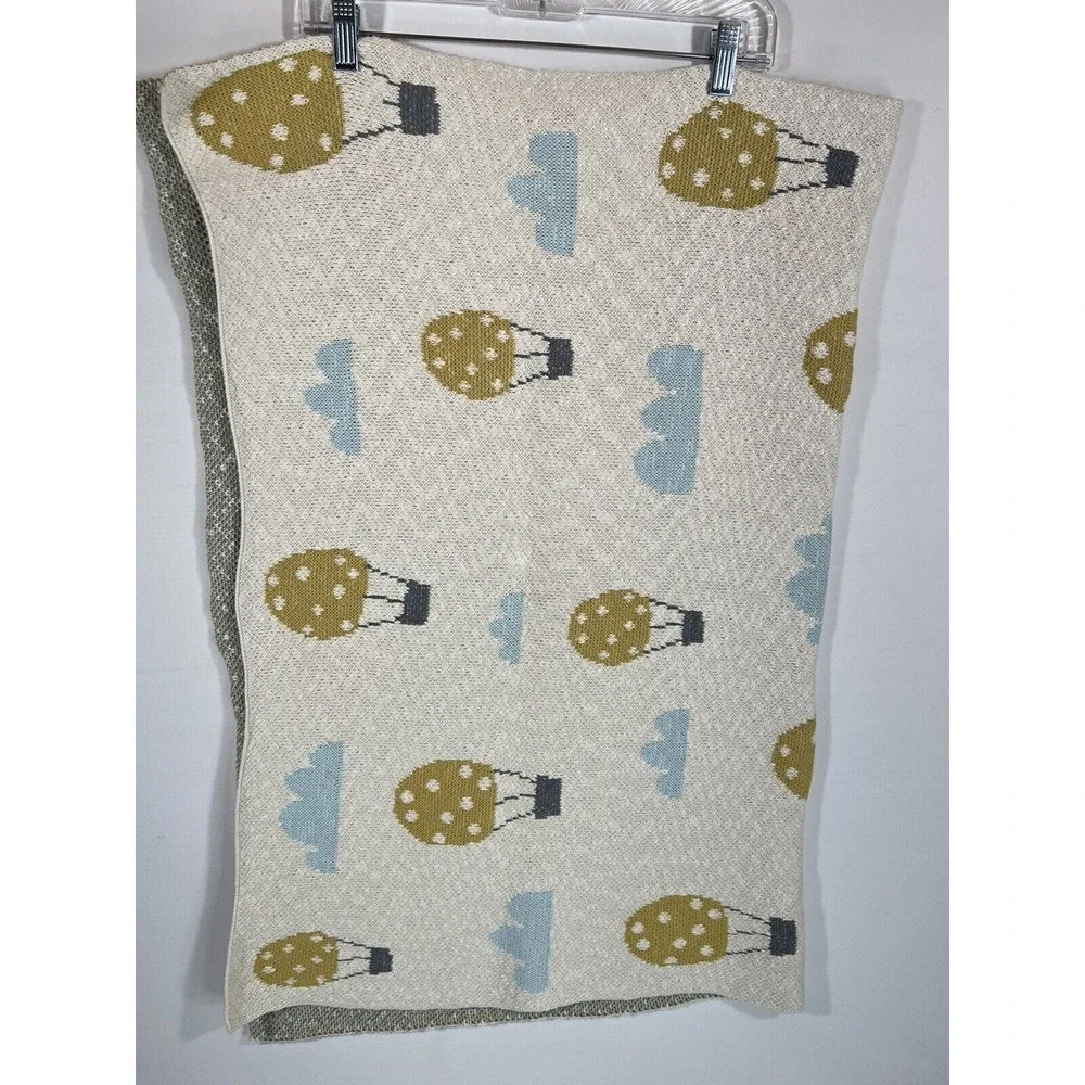 Creative Co Op Toddler Blanket Balloons Clouds Cottagecore Cozy Baby Gift